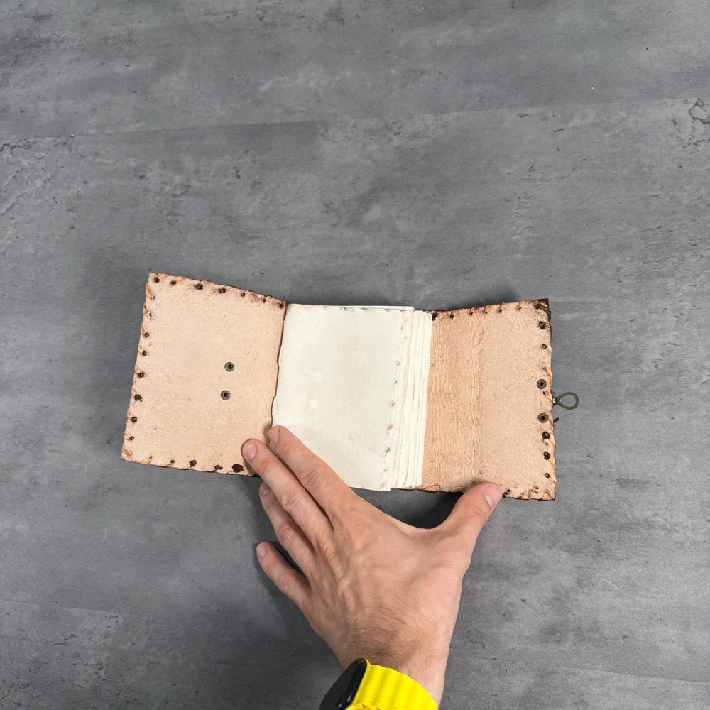 Handmade Leather Journal Brown Rustic Brass Clasp Vintage Pocket‎ Notebook